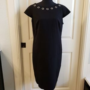 Elegant Black Dress with Eyelet Detail